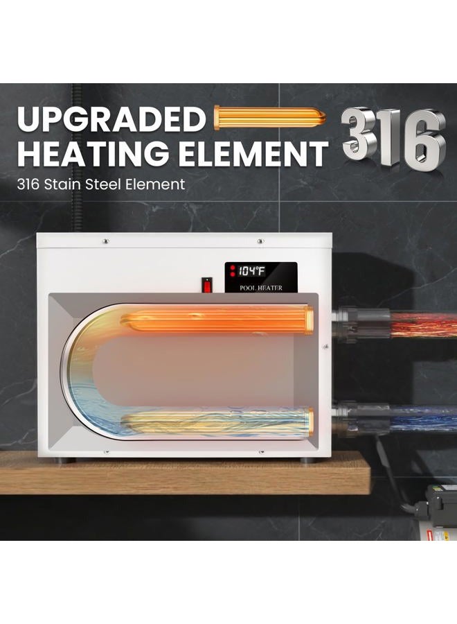 Mxmoonant Pool Heater 11KW 220-380V Electric Water Thermostat with Temperature Control, Self-Heating for SPA, Tub, Pool - Image 4