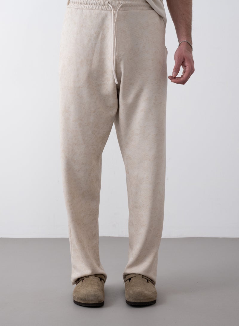 Marrakech Drawstring Casual Trousers for Men – Cream - Image 1