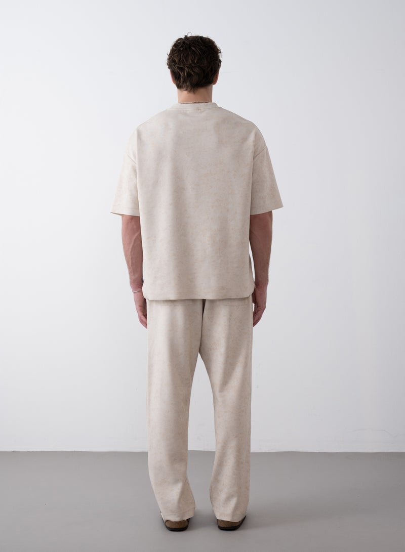 Marrakech Drawstring Casual Trousers for Men – Cream - Image 3