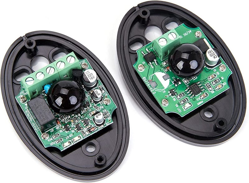Xenocam Safety Infrared Sensor Automatic Single Beam Counterpart 1224v Waterproof Detector Alarm1Pair Half Egg 20m for Home Gate Door Window Security System Transmitter and Receiver Black