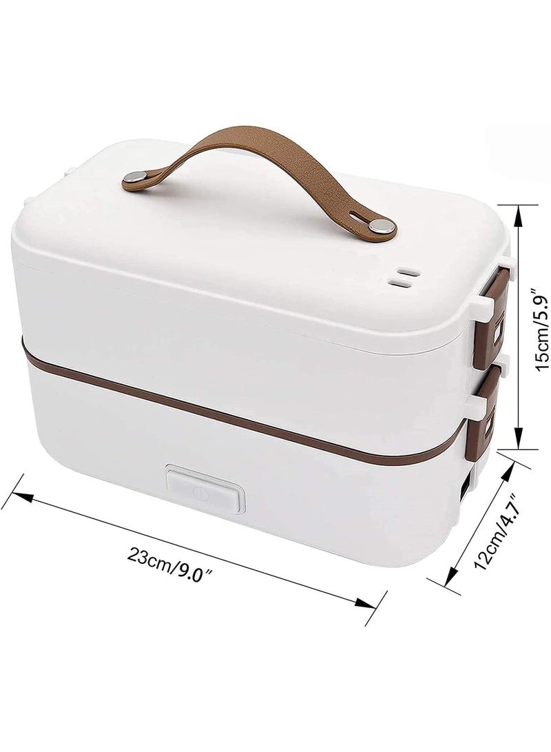 Arabest Lunch Box 800Ml 2 Tier Portable Electric Food Warmer Mini Removable 304 Stainless Steel 220V White - Image 5