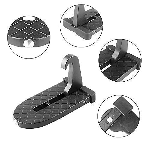 SWAMINE Car Doorstep Easy Access to Car Rooftop Roof-Rack Folding Ladder Hooked Foot on Pegs Stand Door Step Support with Safety Hammer for Jeep,SUV (Multicolor) - Image 2