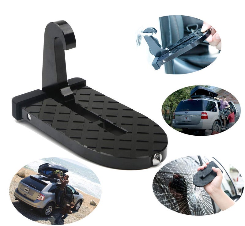 SWAMINE Car Doorstep Easy Access to Car Rooftop Roof-Rack Folding Ladder Hooked Foot on Pegs Stand Door Step Support with Safety Hammer for Jeep,SUV (Multicolor) - Image 5