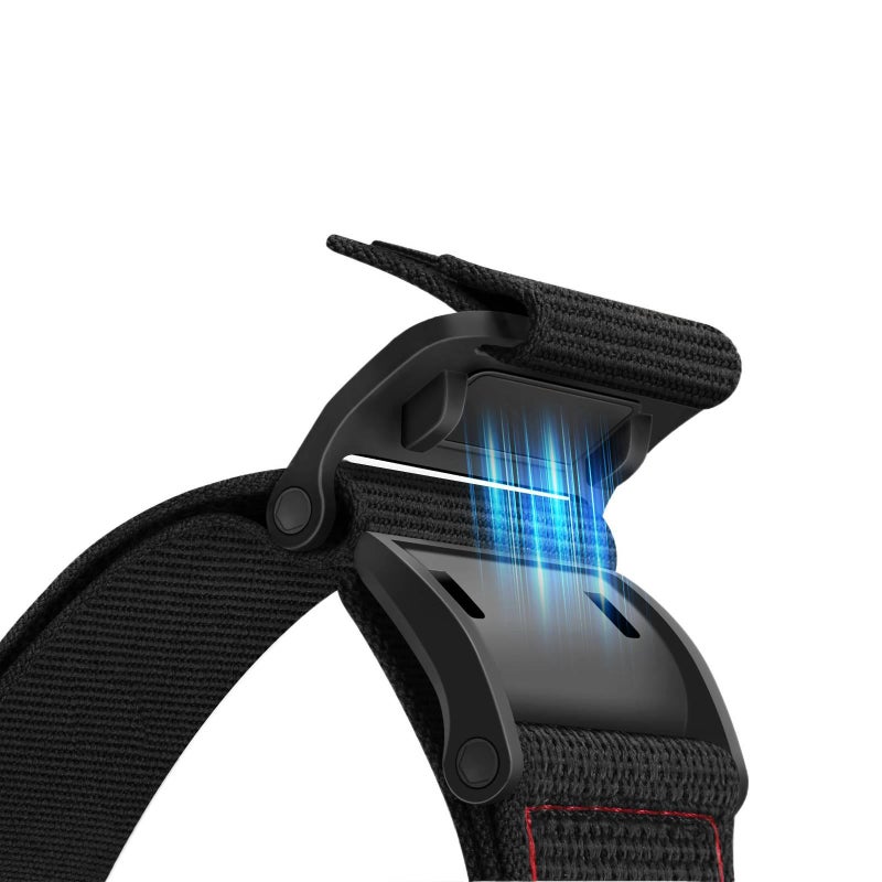 QX سوار ساعة ذكية سوار نايلون حلقي متوافق مع Samsung Galaxy Watch 8 بملاءمة قابلة للتعديل وحزام بديل للاستخدام اليومي باللون أخضر قابل للتعديل باللون الأخضر - Image 4