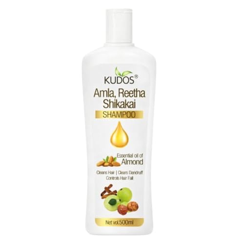 Kudos Ayurveda Amla Reetha Shikakai Shampoo – Ayurvedic Herbal Hair Cleanser for Women & Men | Hair Fall Control & Dandruff Care | Sulphate & Paraben Free | For All Hair Types with Aloe Vera (500mL) (2) - Image 1