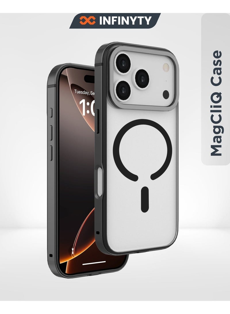 Fuxin iPhone 17 Pro 360° Rotatable Ring Stand Case Pristine Black, MagSafe Compatible, Multi-Angle Viewing, N52 Magnet, Military Grade Drop Protection, Precision Fit, Enhanced Button/Port Access Hands-Viewing, Raised Edge, Sleek & Lightweight, Infinyty  Lite - Image 1