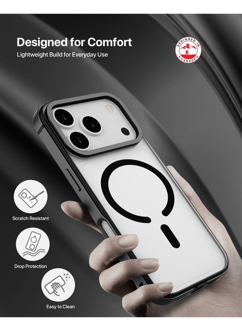 Fuxin iPhone 17 Pro 360° Rotatable Ring Stand Case Pristine Black, MagSafe Compatible, Multi-Angle Viewing, N52 Magnet, Military Grade Drop Protection, Precision Fit, Enhanced Button/Port Access Hands-Viewing, Raised Edge, Sleek & Lightweight, Infinyty  Lite - Image 3
