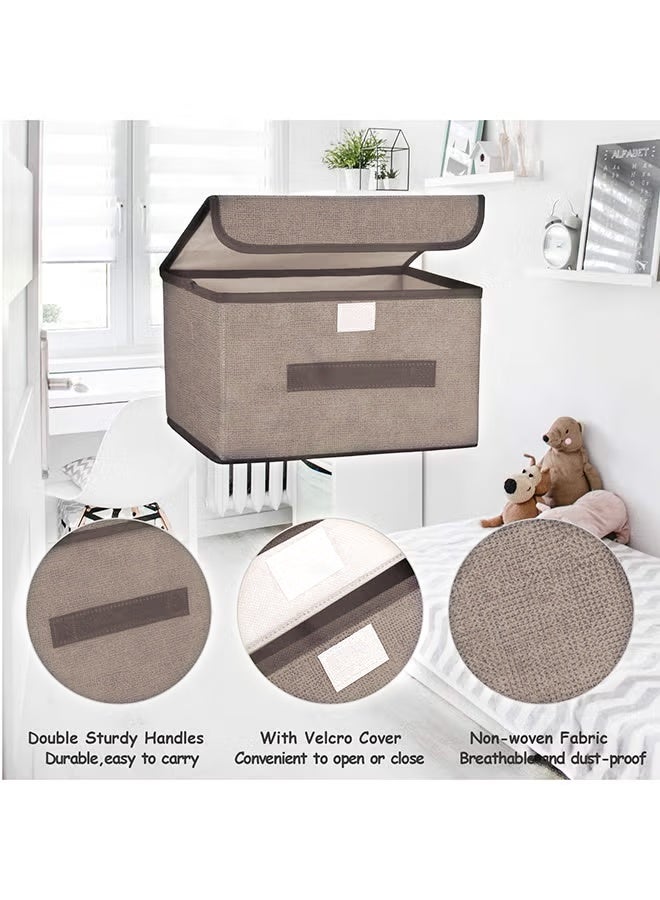 Betaoby Pack Of 4 Foldable Storage Box With Lid beige 36x23x24cm - Image 5