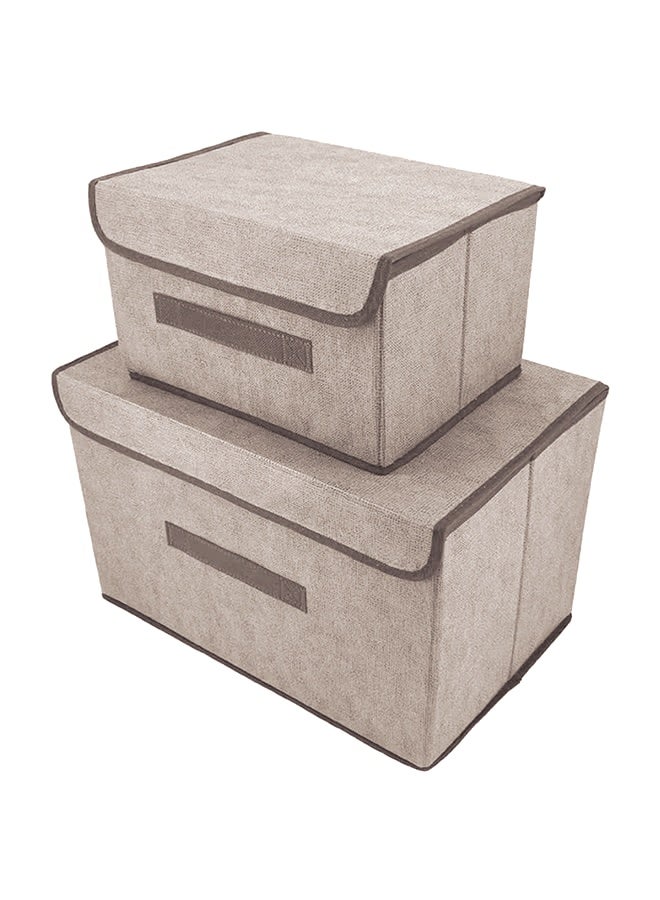 Betaoby Pack Of 4 Foldable Storage Box With Lid beige 36x23x24cm - Image 2