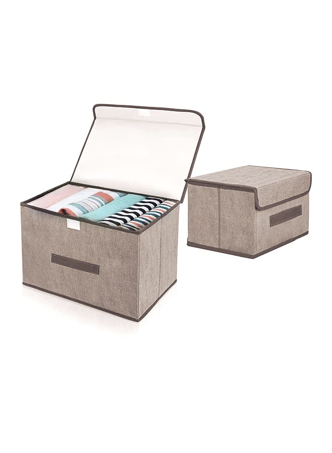 Betaoby Pack Of 4 Foldable Storage Box With Lid beige 36x23x24cm - Image 4