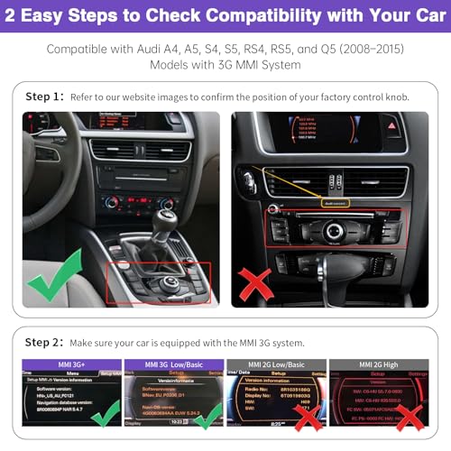 NINETOM Wireless CarPlay Retrofit Kit Decoder Compatible with Audi A4, A5, S4, S5, RS4, RS5, and Q5 (2008–2015), for 3G MMI System, Supports Android Auto, Mirror Link, Reverse Camera - Image 2