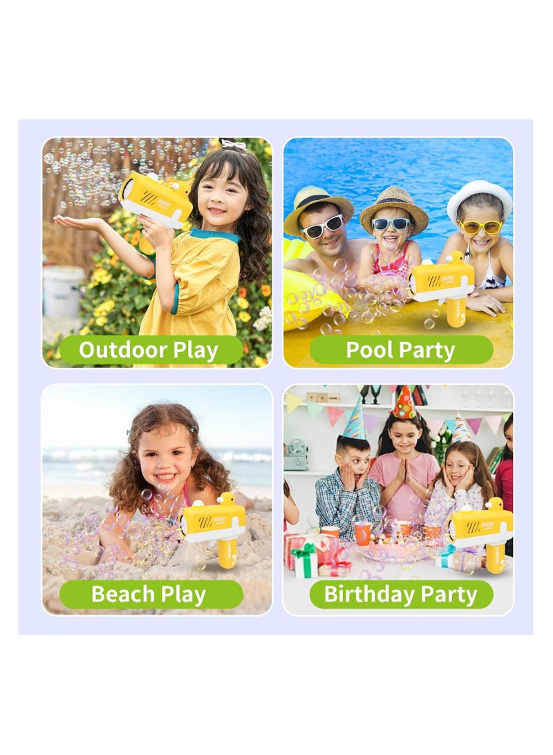 KASTWAVE Yellow Duck Bubble Gun with 1 Bottles Bubble Refill Solution, Bubble Machine Gun Kids Toys with Music & Light for Toddlers 3-5 and 3 4 5 6 7 8+ Years Old Boys Girls Summer Party Birthday Gifts - Image 5