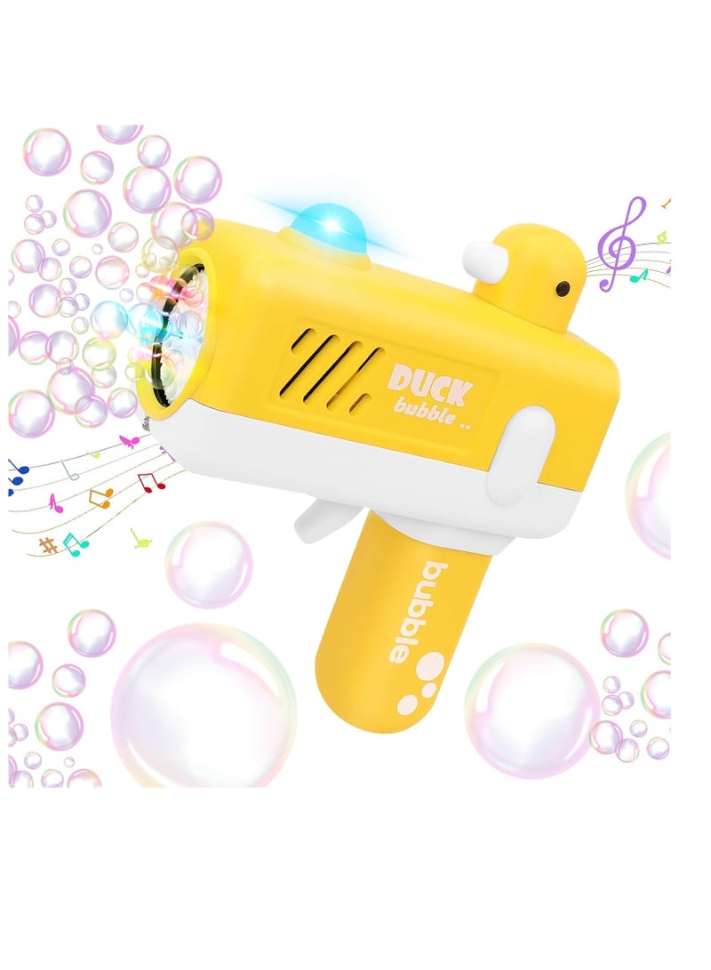 KASTWAVE Yellow Duck Bubble Gun with 1 Bottles Bubble Refill Solution, Bubble Machine Gun Kids Toys with Music & Light for Toddlers 3-5 and 3 4 5 6 7 8+ Years Old Boys Girls Summer Party Birthday Gifts - Image 1