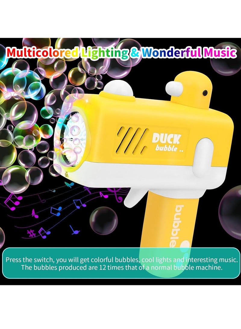 KASTWAVE Yellow Duck Bubble Gun with 1 Bottles Bubble Refill Solution, Bubble Machine Gun Kids Toys with Music & Light for Toddlers 3-5 and 3 4 5 6 7 8+ Years Old Boys Girls Summer Party Birthday Gifts - Image 2