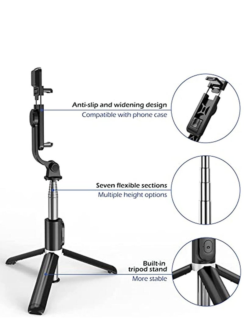 Portable Selfie Stick Tripod with Light with Detachable Bluetooth Remote,41 Inch Extendable Tripod Compatible with IPhone 13 Pro/12/11 Pro/Max/XS/XR/X and Samsung Galaxy S10/S9 Plus - Image 4