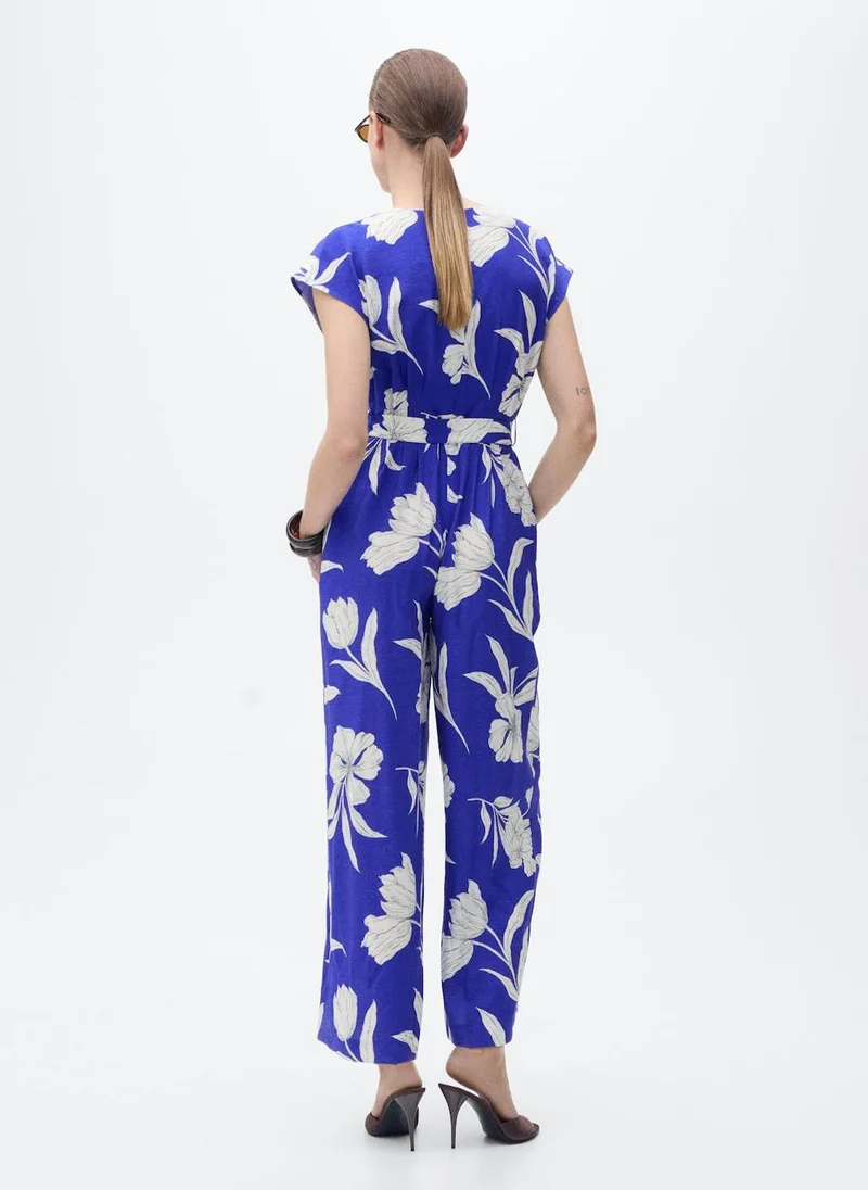 مانجو Long Cropped Belt Jumpsuit