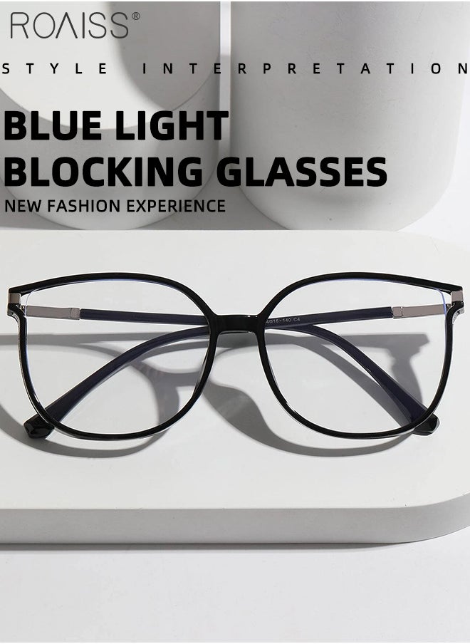 roaiss Women's Blue Light Blocking Glasses Anti UV and Glare Blue Light Filter Reading Glasses Round Anti Eyestrain Headache Eyewear Black 53mm  - Image 2