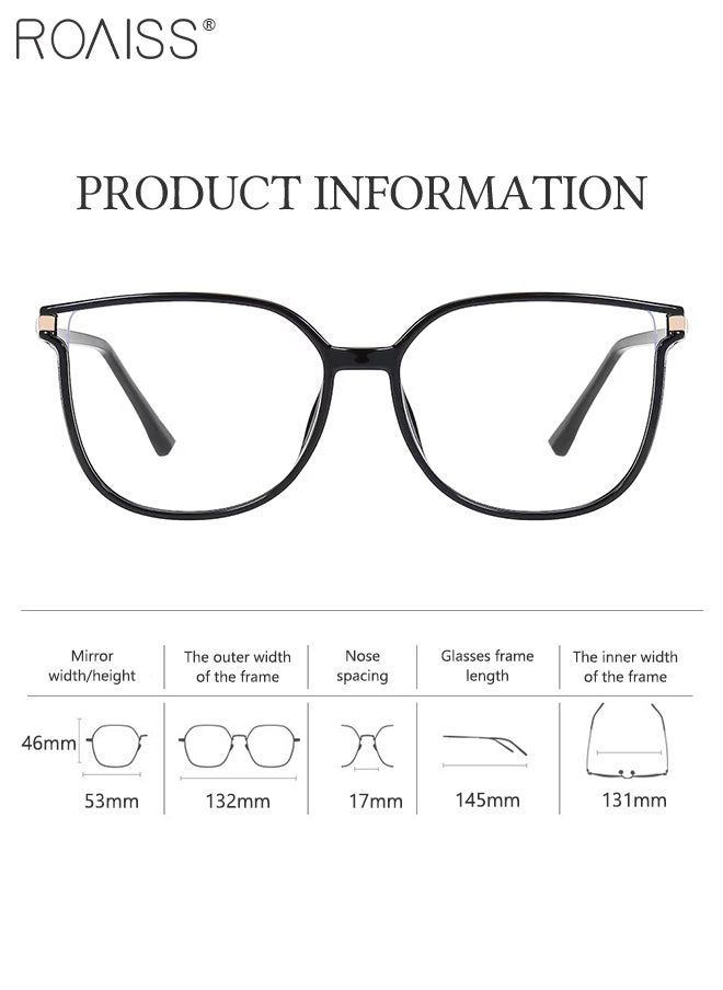 roaiss Women's Blue Light Blocking Glasses Anti UV and Glare Blue Light Filter Reading Glasses Round Anti Eyestrain Headache Eyewear Black 53mm  - Image 5