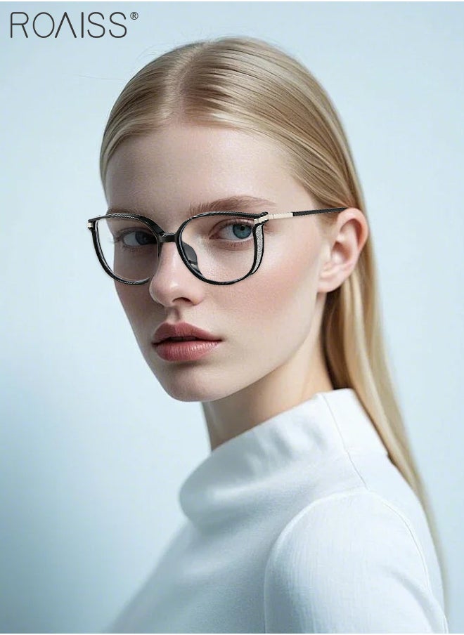 roaiss Women's Blue Light Blocking Glasses Anti UV and Glare Blue Light Filter Reading Glasses Round Anti Eyestrain Headache Eyewear Black 53mm  - Image 3