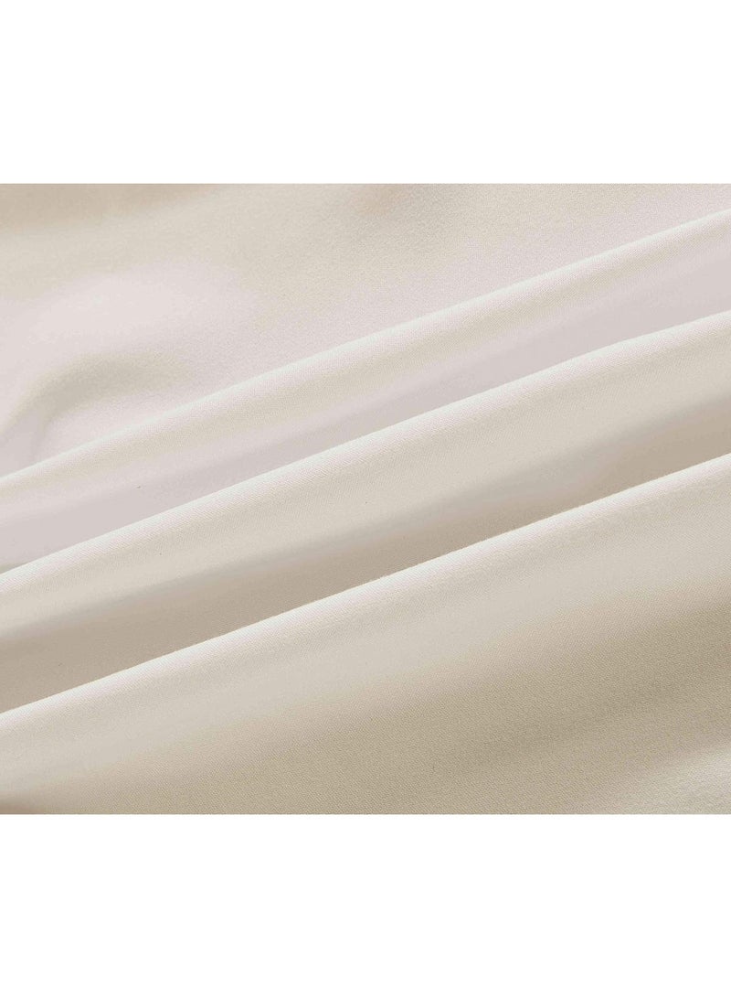Sheets & Beyond Wrap Around Solid Microfiber Luxury Hotel Quality Fabric Bedroom Gathered Ruffled Bedding Bed Skirt 14 Inch Drop (Queen, Beige) - Image 2