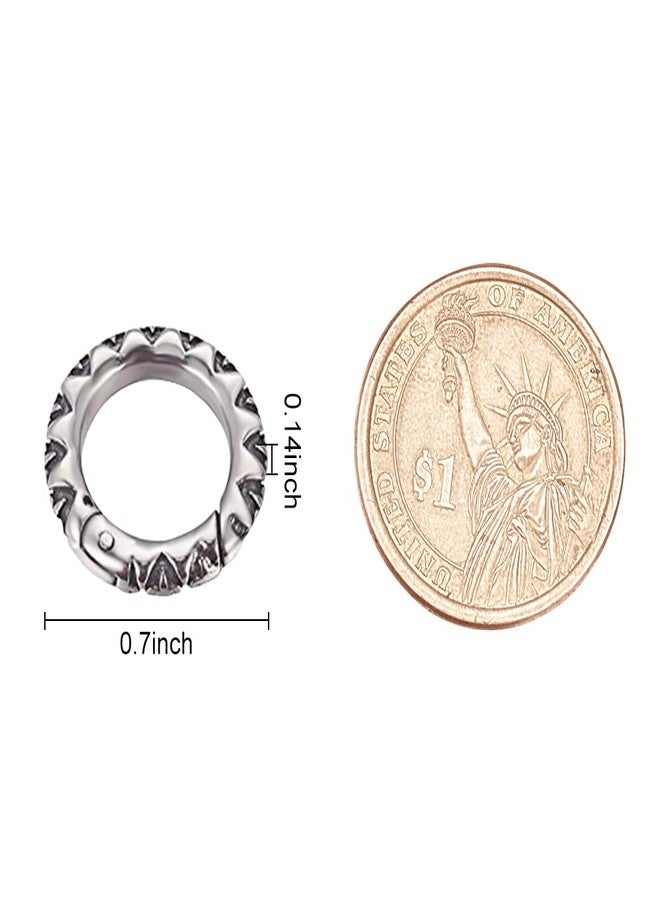 CHGCRAFT 1Pc Stainless Steel Spring Gate Ring O Ring Antique Silver Color Clasp Ring Shaped Charms Circle Connector for DIY Key Ring Making 18x3.5mm - Image 2