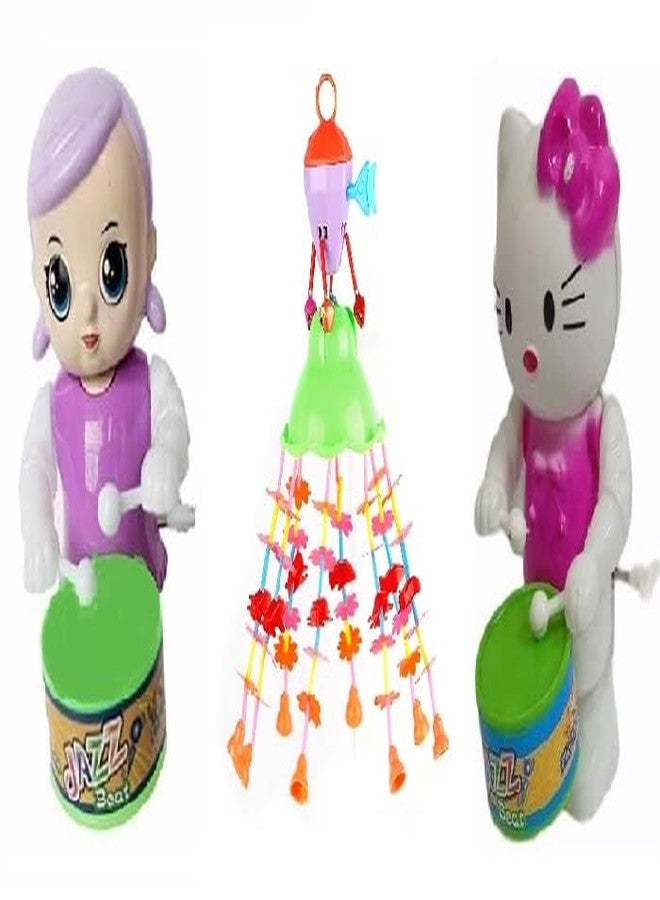SHANVI Toys Merry go Round for Infants no.07, Attachable to Cradle or Window, Soothing Music and Various Shapes for Developing Imagination and Thinking Skills Baby-Key JHO-KITTY-02 - Image 1