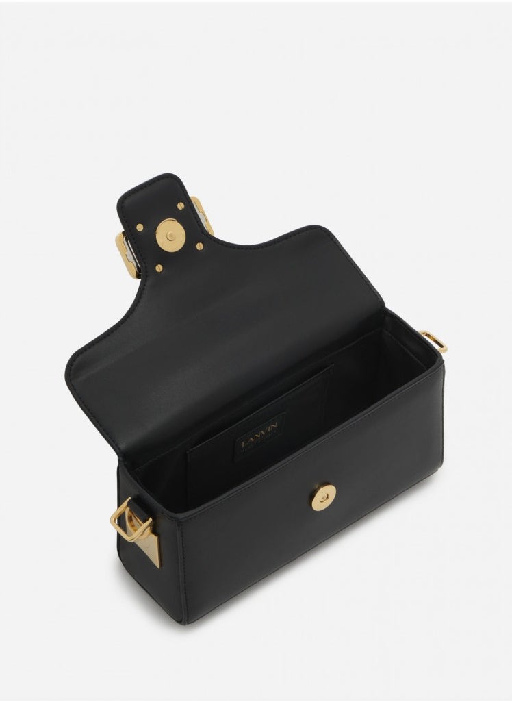 LANVIN PARIS Lanvin Nano Pencil Shiny Leather Shoulder Bag Black  - Image 4