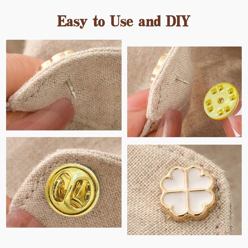 KASBEE Pin Backs, Lapel Pin Backs, 50PCS Brass Metal Pin Backings for Brooch Tie Hat Badge Insignia, Gold - Image 5