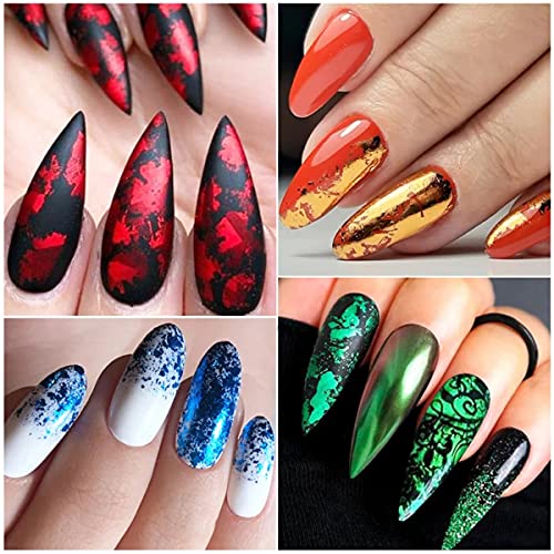 KTAABTR 14 Colors Metallic Nail Foil Transfer Stickers Nail Art Accessories Holographic Effect Nail Foils Supply Gold Silver Matte Transfer Foils Nail Decals for Women Girls Manicure Tips Decoration - Image 2