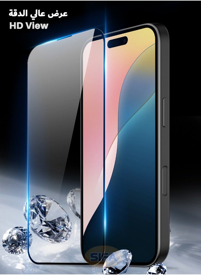 Glass 2 Pack iPhone 16 Screen Protector, HD Full Cover Tempered Glass Screen Protector, [9H Hardness][Smooth Touch][Anti-Fingerprint][Anti-Scratch][Bubble-Free] Screen Protector for iPhone 16 6.1 inch (Boxed, 2PCS)  - Image 4