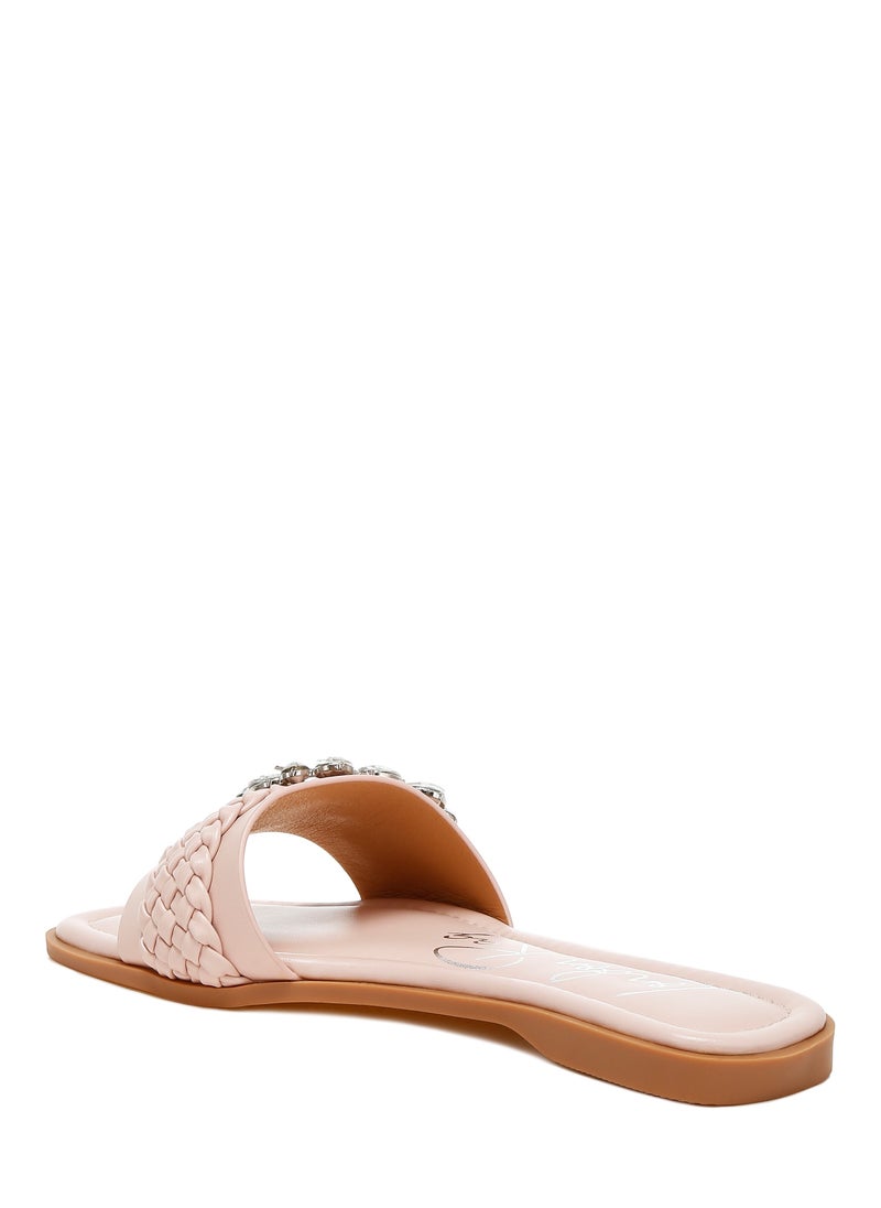 London Rag Diamante Flat Sandals in Pink  - Image 3