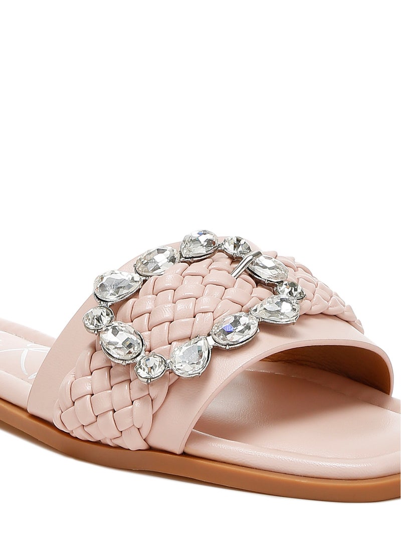 London Rag Diamante Flat Sandals in Pink  - Image 5
