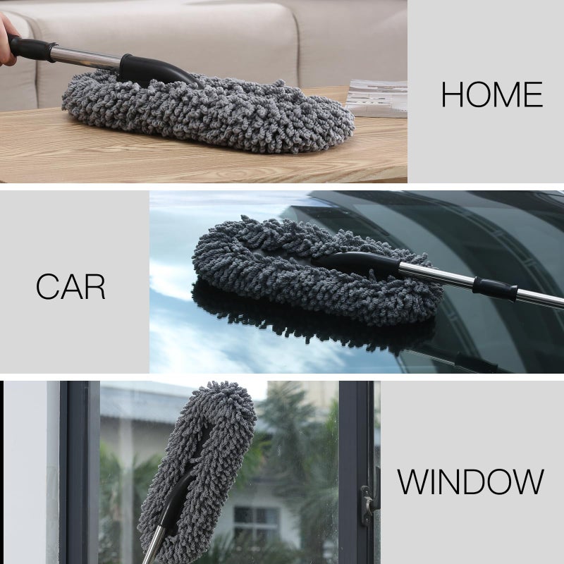 IPELY 3 Pack Large Microfiber Car Duster Exterior Scratch Free with Extendable, Car Duster Interior Multipurpose dust Cleaning - Image 5