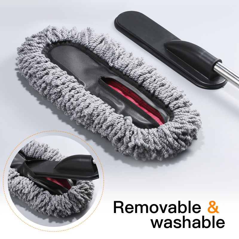 IPELY 3 Pack Large Microfiber Car Duster Exterior Scratch Free with Extendable, Car Duster Interior Multipurpose dust Cleaning - Image 3