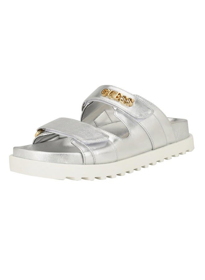 GUESS صندل فلات نسائي فابولون، فضي 040، 7 - Image 1