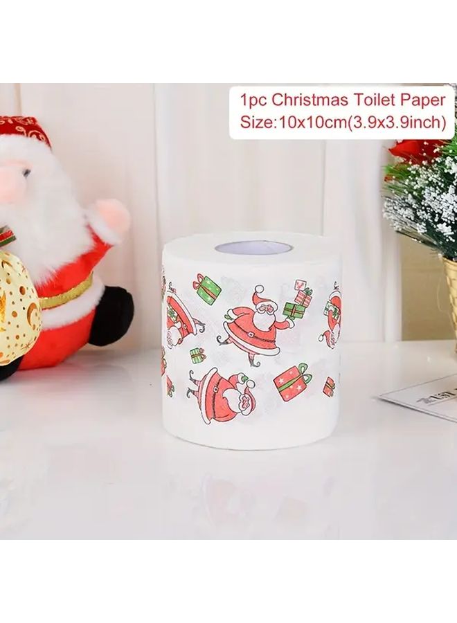 Festive Santa Claus Toilet Paper Roll 3.94x3.94 Inch Embossed Holiday Design - Image 4