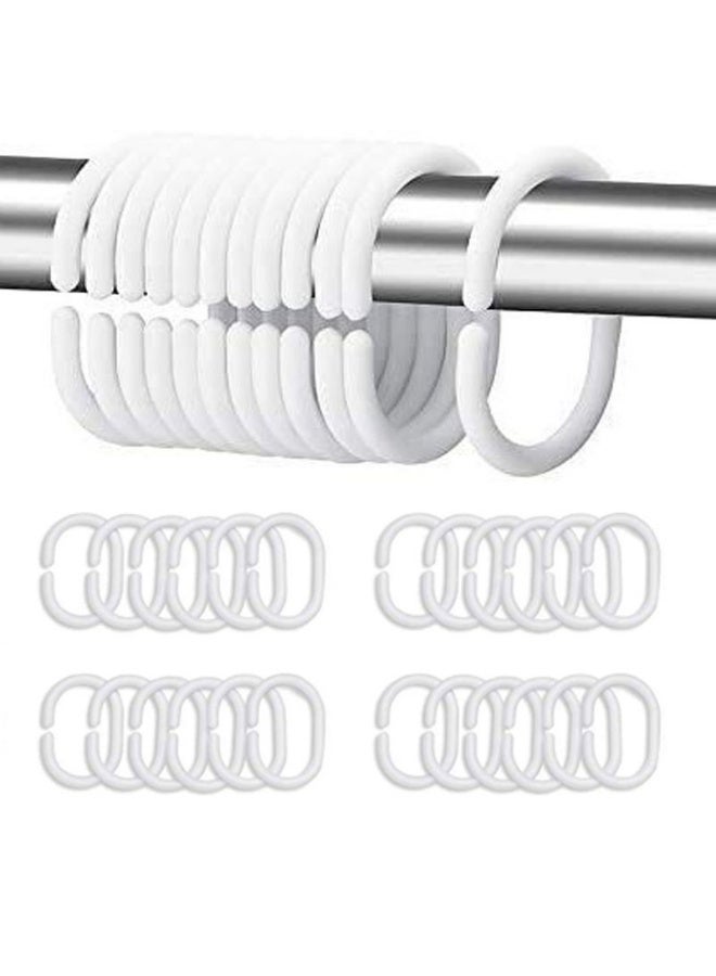 24 Pcs Shower Curtain Ring Sliding Shower Curtain Ring Clip C Shaped Anti Rust Ring for Bathroom Shower