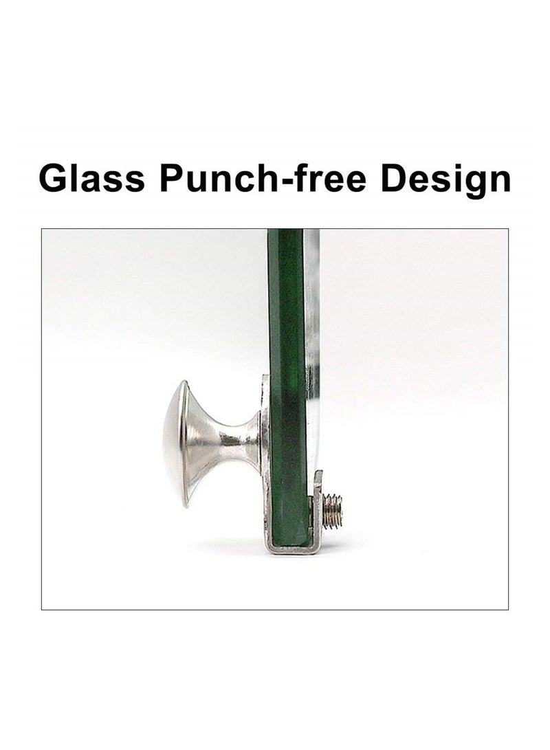 Glass Door Handle, 4 Pcs Stainless Steel Handle, No Drilling Door Clips Clamps Pulls Handles Knobs for Glass 5-8mm Showcase Furniture Glass Cabinets Drawer - Image 5