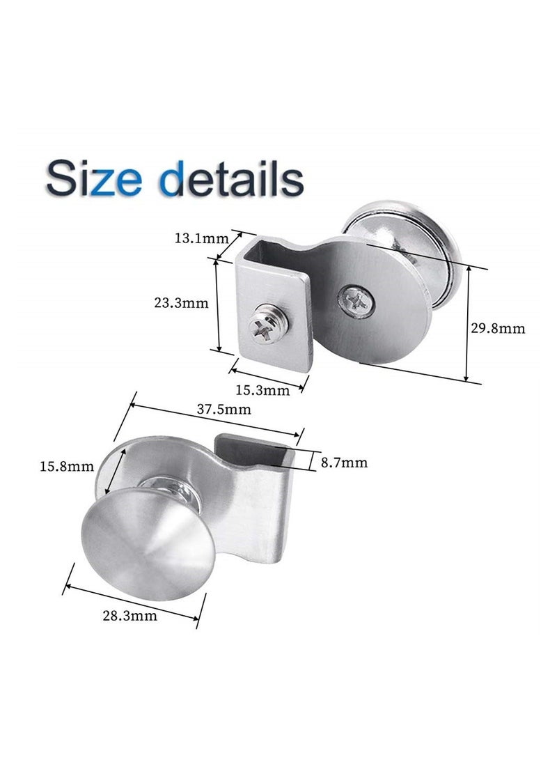 Glass Door Handle, 4 Pcs Stainless Steel Handle, No Drilling Door Clips Clamps Pulls Handles Knobs for Glass 5-8mm Showcase Furniture Glass Cabinets Drawer - Image 3