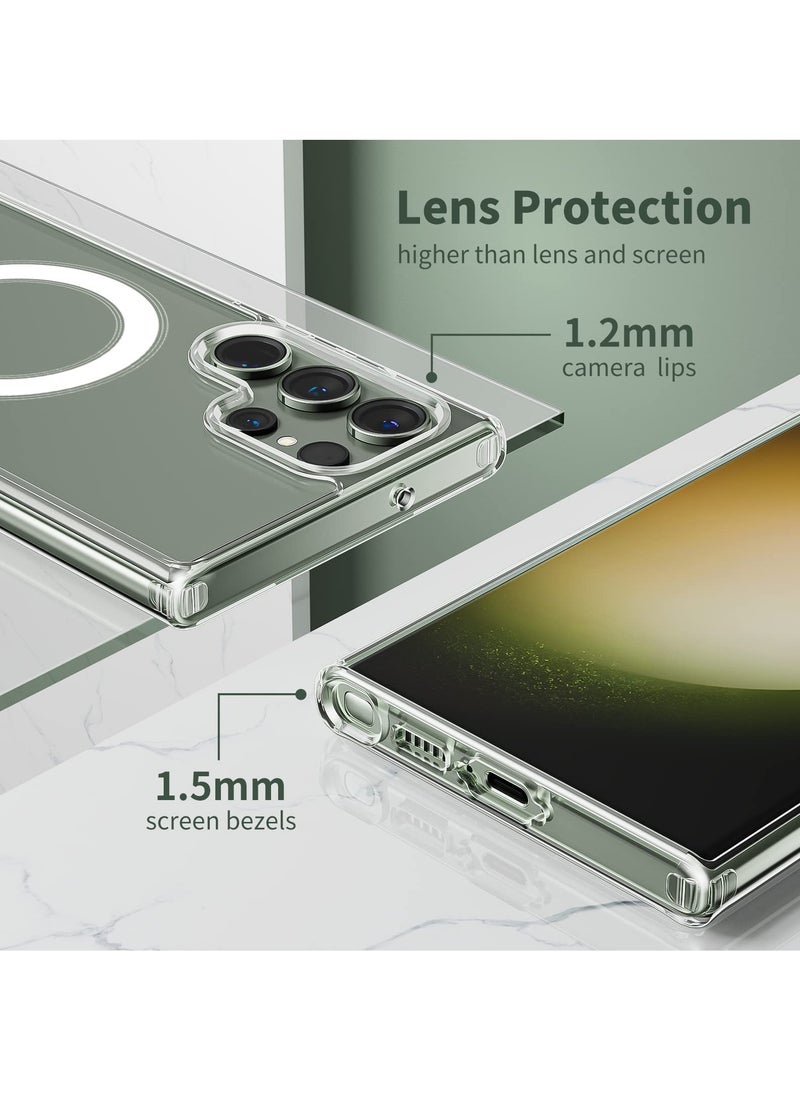 BORTONY Samsung Galaxy S24 Ultra Magsafe Case Support Wireless Charging Slim Thin Magnetic Cover Anti Scratch Shockproof Hard Transparent Phone Case Compatible with Samsung Galaxy S24 Ultra 6.8 Inch  - Image 4