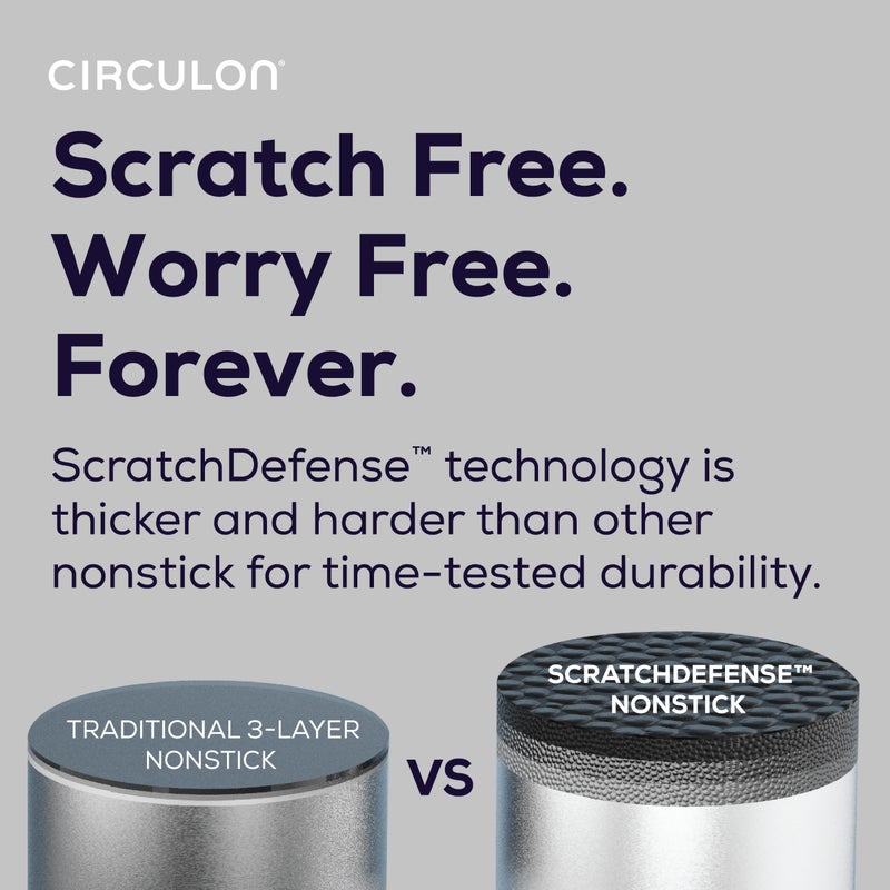 Circulon A1 Series with ScratchDefense Technology Nonstick Induction SautÃ© Pan with Helper Handle and Lid, 5 Quart, Graphite - Image 4