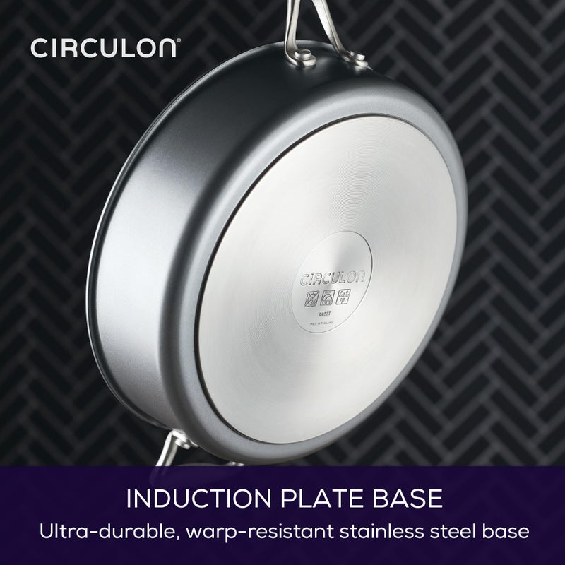 Circulon A1 Series with ScratchDefense Technology Nonstick Induction SautÃ© Pan with Helper Handle and Lid, 5 Quart, Graphite - Image 5