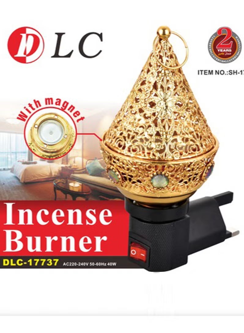 دي إل سي  مبخرة كهربائية ذهبية 10 سم لتعطير المكان - Image 1
