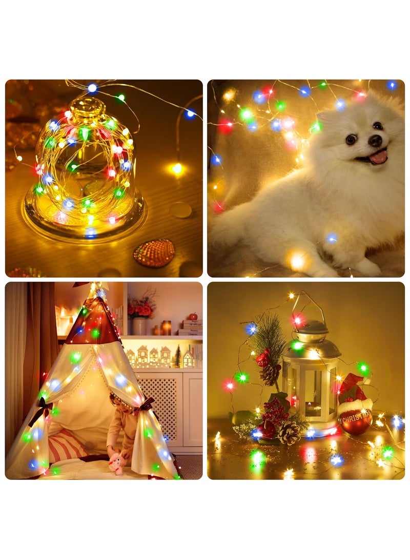 Chocisong 50LEDs Eid Fairy Lights, 5M Fairy Lihgts, Silver Wire, Battery Operated, 2 Modes, for Eid Party Home Decoration (Multicolor) - Image 5