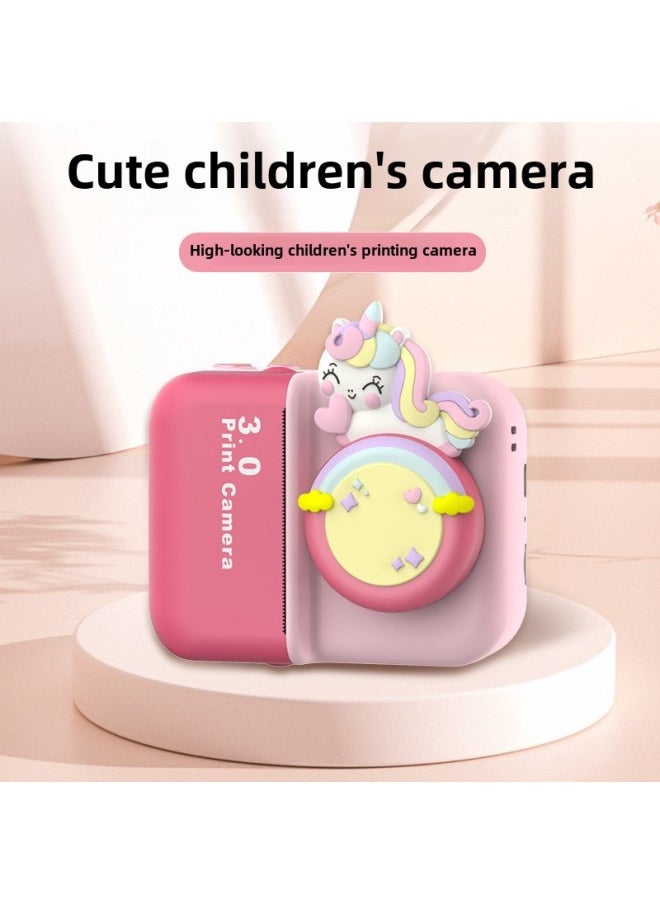 Generic D3 Children's Porofles Print Camera Instant Portable HD Digital Camera-Color:D3 Polaroid (yellow Brown 64g Memory Card)  - Image 5