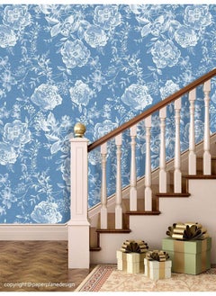 Paper Plane Design Premium Self Adhesive Sticker Wallpaper. Theme Aqua Blue Floral (16 X 90 Inch X 1 Roll / 10 Sq Ft) (80 Square Feet (For Standard Full Wall))  - Image 4
