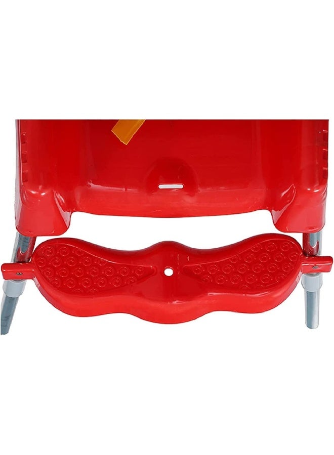 ESQUBE Esqube Spotty Baby Feeding Chair And Kids Dining High Chair with Foot Rest And Tray Red Color  - Image 5