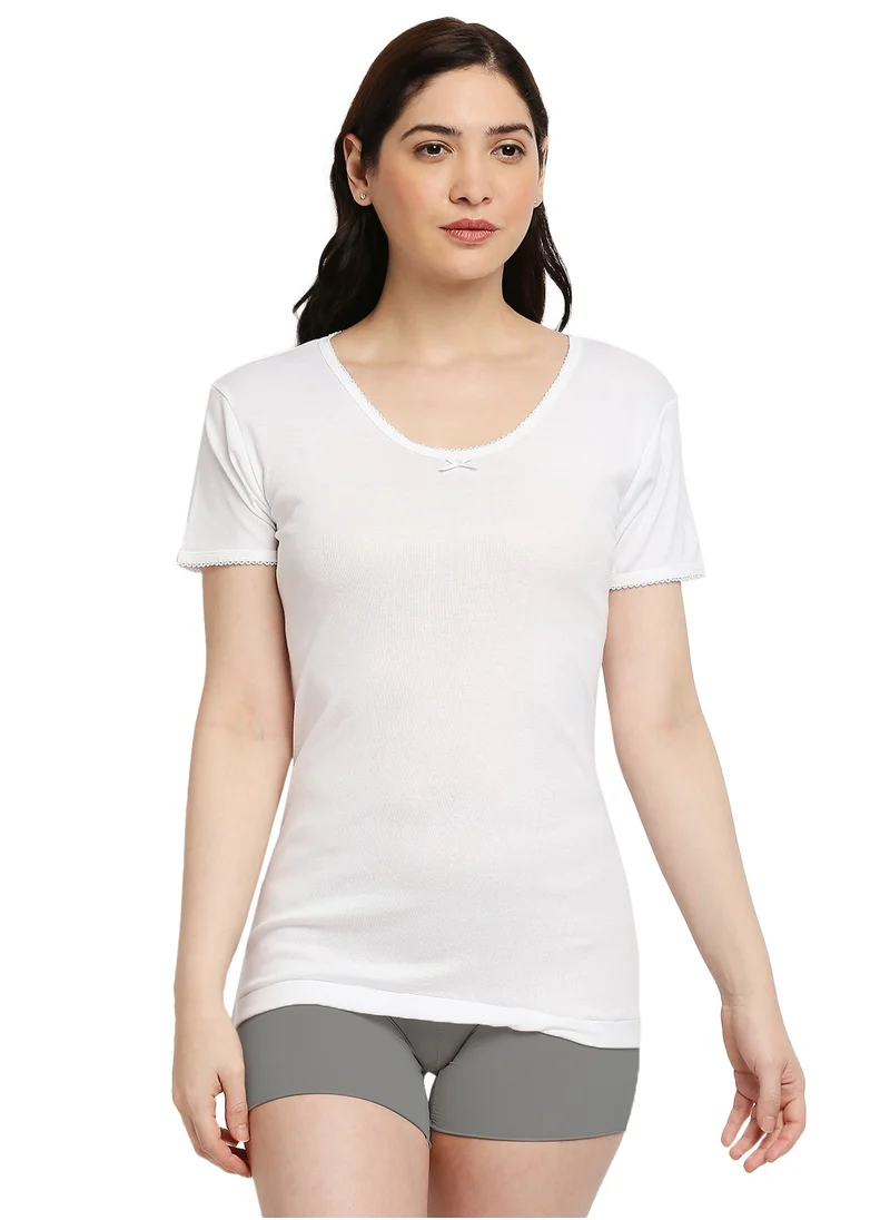 BYC WOMEN'S COTTON UNDERSHIRT - WHITE