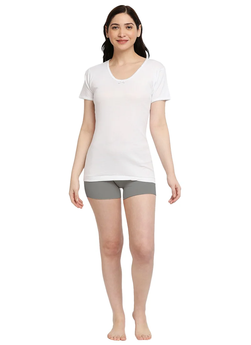 BYC WOMEN'S COTTON UNDERSHIRT - WHITE