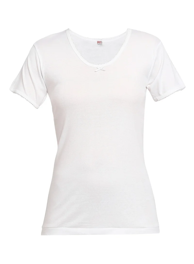 Byc WHITE Womens 100% Combed Cotton Undershirt, Seamless No-Stitch Sides, Soft Skin-Friendly Inner Tshirt (1PC PACK) - White for Women | Best Price UAE